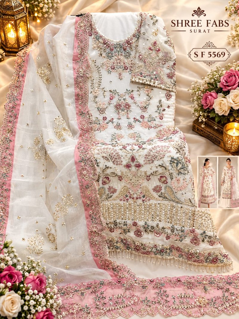 Sf 5569 E To H By Shree Chiffon Pakistani Salwar Suits 